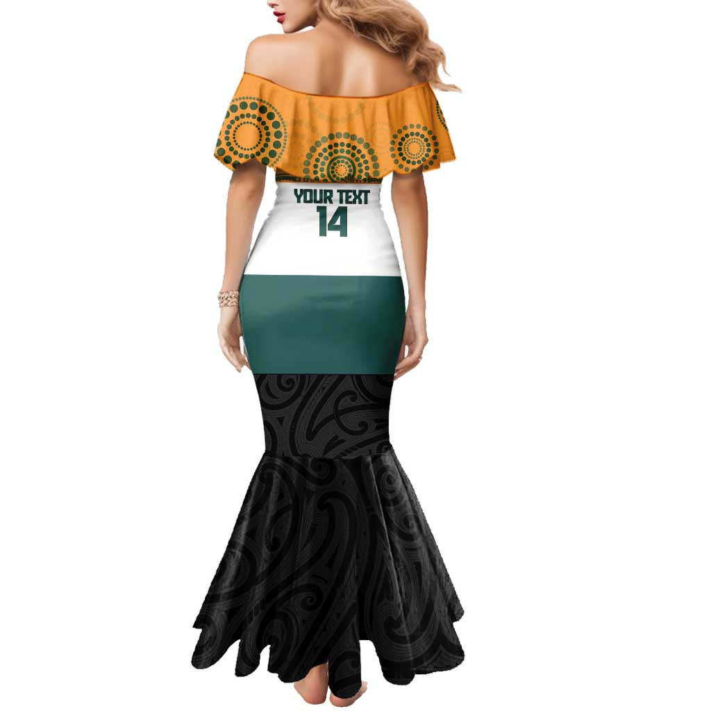 AUNZ Rugby Custom Family Matching Mermaid Dress and Hawaiian Shirt Australia Kangaroo New Zealand Silver Fern - Aussie Hoodie