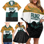 AUNZ Rugby Custom Family Matching Off Shoulder Short Dress and Hawaiian Shirt Australia Kangaroo New Zealand Silver Fern - Aussie Hoodie