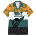 AUNZ Rugby Custom Family Matching Short Sleeve Bodycon Dress and Hawaiian Shirt Australia Kangaroo New Zealand Silver Fern - Aussie Hoodie
