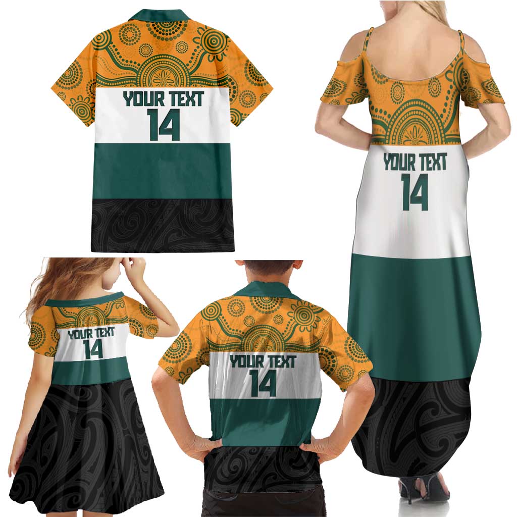 AUNZ Rugby Custom Family Matching Summer Maxi Dress and Hawaiian Shirt Australia Kangaroo New Zealand Silver Fern - Aussie Hoodie