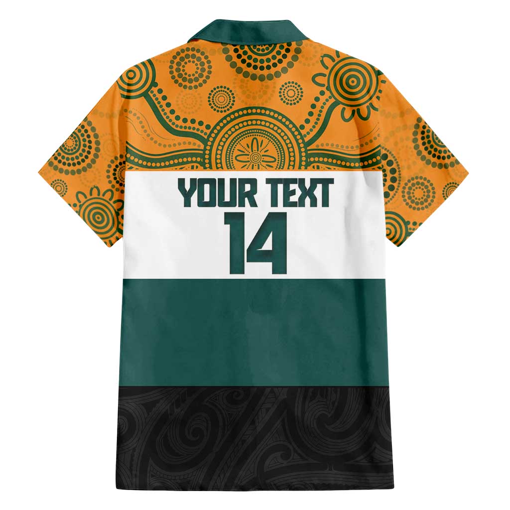 AUNZ Rugby Custom Family Matching Summer Maxi Dress and Hawaiian Shirt Australia Kangaroo New Zealand Silver Fern - Aussie Hoodie