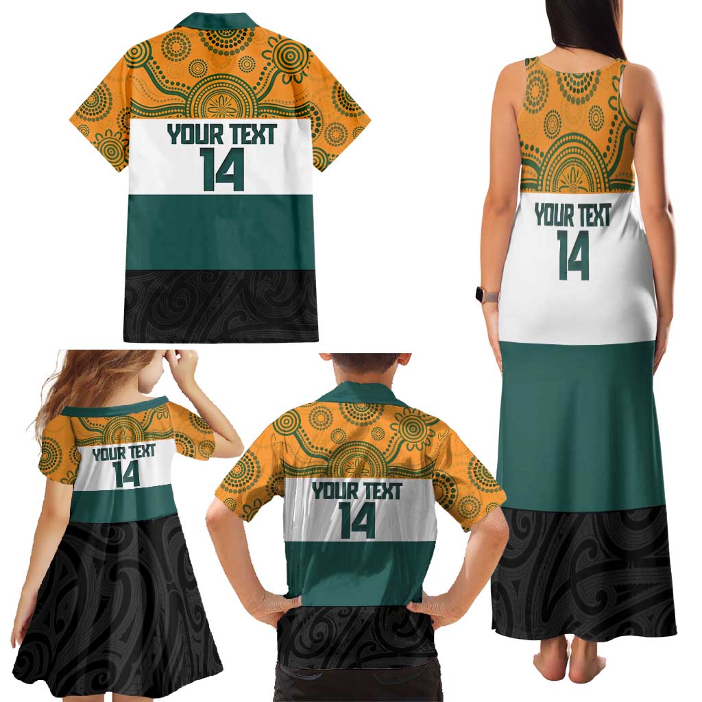 AUNZ Rugby Custom Family Matching Tank Maxi Dress and Hawaiian Shirt Australia Kangaroo New Zealand Silver Fern - Aussie Hoodie