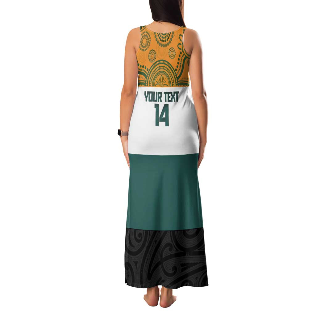 AUNZ Rugby Custom Family Matching Tank Maxi Dress and Hawaiian Shirt Australia Kangaroo New Zealand Silver Fern - Aussie Hoodie