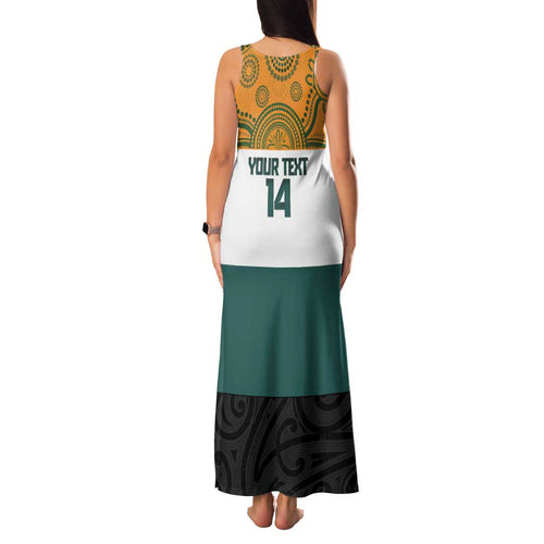 AUNZ Rugby Custom Family Matching Tank Maxi Dress and Hawaiian Shirt Australia Kangaroo New Zealand Silver Fern - Aussie Hoodie