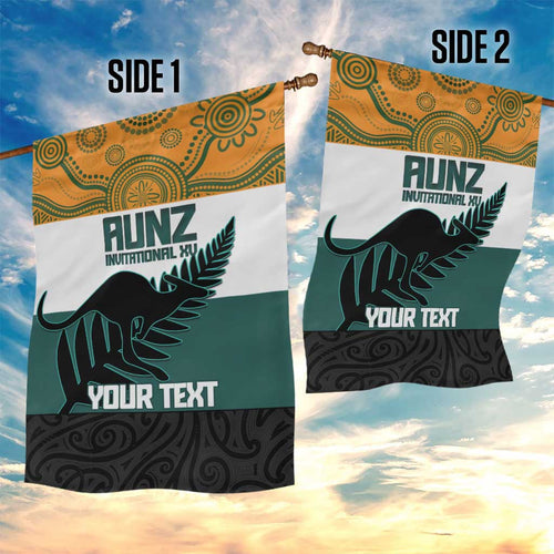 AUNZ Rugby Custom Garden Flag Australia Kangaroo New Zealand Silver Fern - Aussie Hoodie