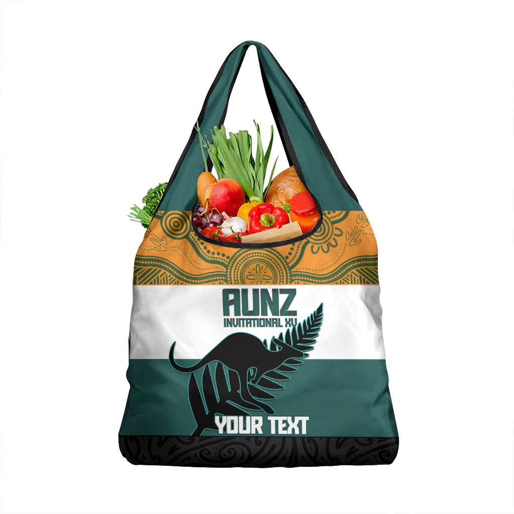 AUNZ Rugby Custom Grocery Bag Australia Kangaroo New Zealand Silver Fern - Aussie Hoodie