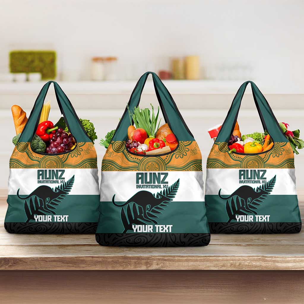AUNZ Rugby Custom Grocery Bag Australia Kangaroo New Zealand Silver Fern - Aussie Hoodie