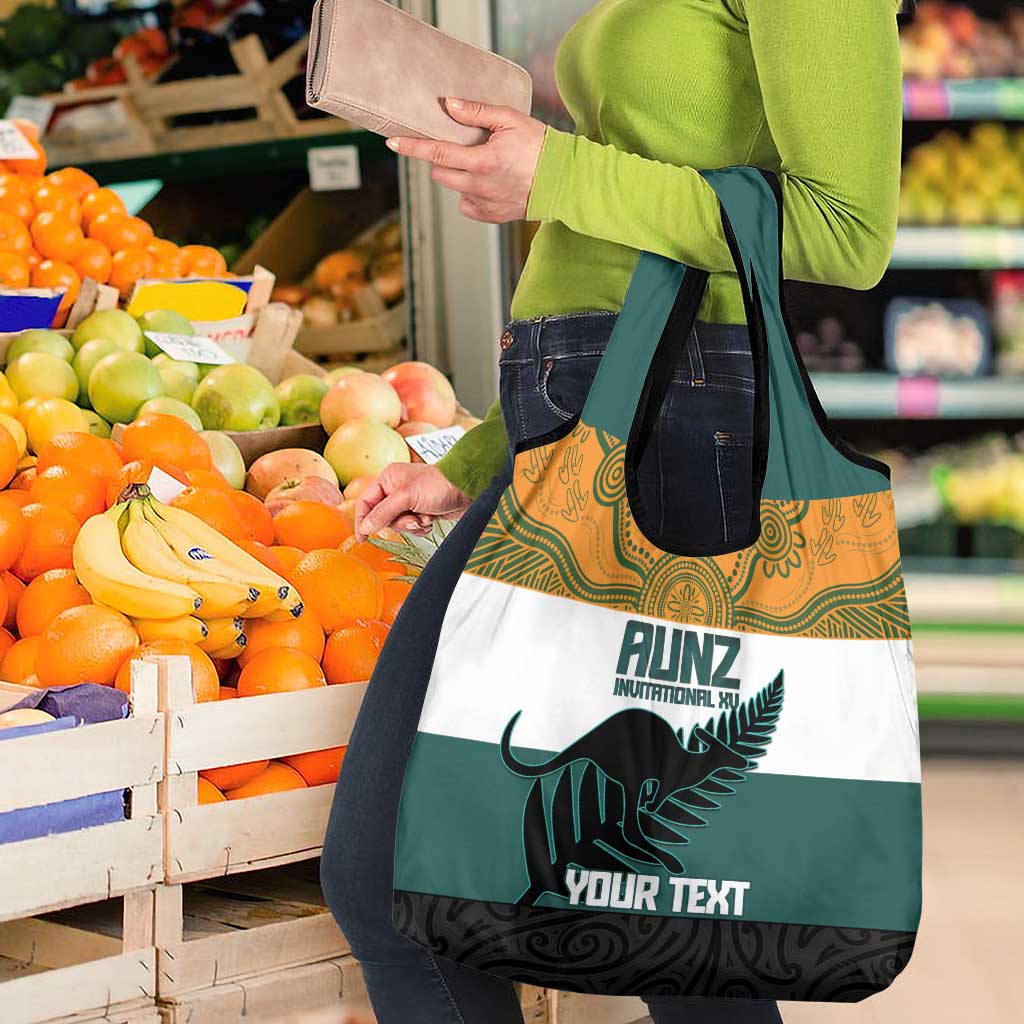 AUNZ Rugby Custom Grocery Bag Australia Kangaroo New Zealand Silver Fern - Aussie Hoodie