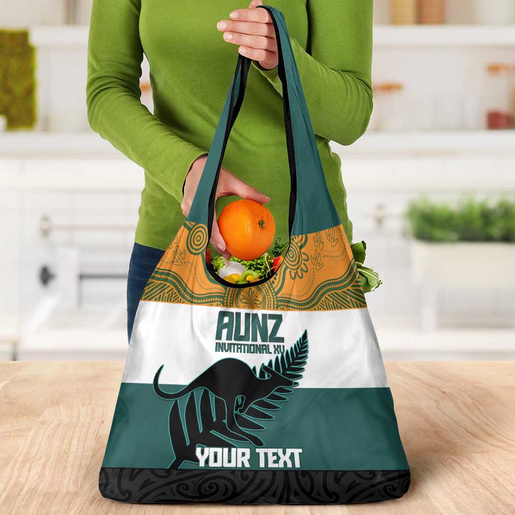 AUNZ Rugby Custom Grocery Bag Australia Kangaroo New Zealand Silver Fern - Aussie Hoodie