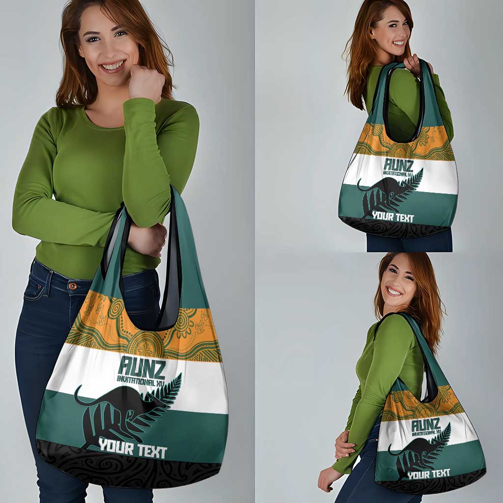 AUNZ Rugby Custom Grocery Bag Australia Kangaroo New Zealand Silver Fern - Aussie Hoodie