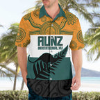 AUNZ Rugby Custom Hawaiian Shirt Australia Kangaroo New Zealand Silver Fern - Aussie Hoodie