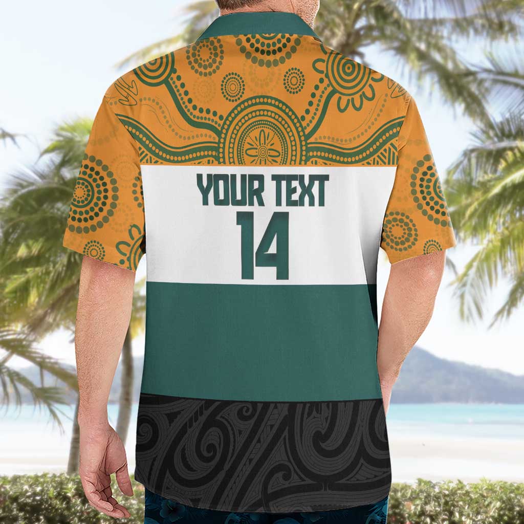 AUNZ Rugby Custom Hawaiian Shirt Australia Kangaroo New Zealand Silver Fern - Aussie Hoodie