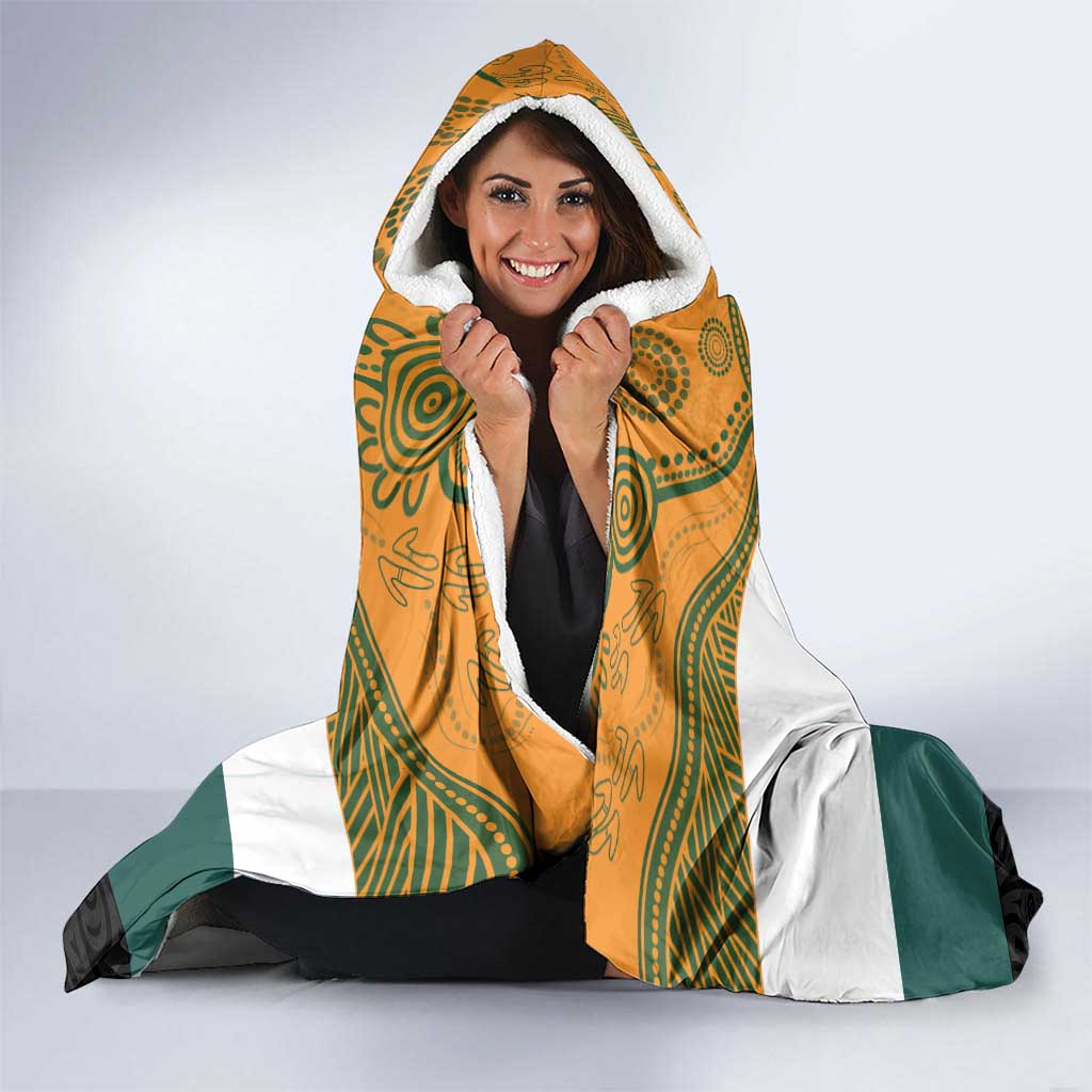 AUNZ Rugby Custom Hooded Blanket Australia Kangaroo New Zealand Silver Fern - Aussie Hoodie