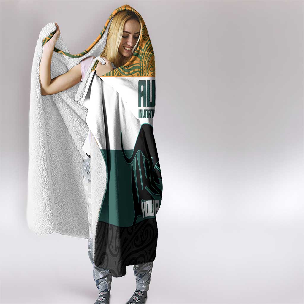 AUNZ Rugby Custom Hooded Blanket Australia Kangaroo New Zealand Silver Fern - Aussie Hoodie