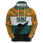 AUNZ Rugby Custom Hoodie Australia Kangaroo New Zealand Silver Fern - Aussie Hoodie