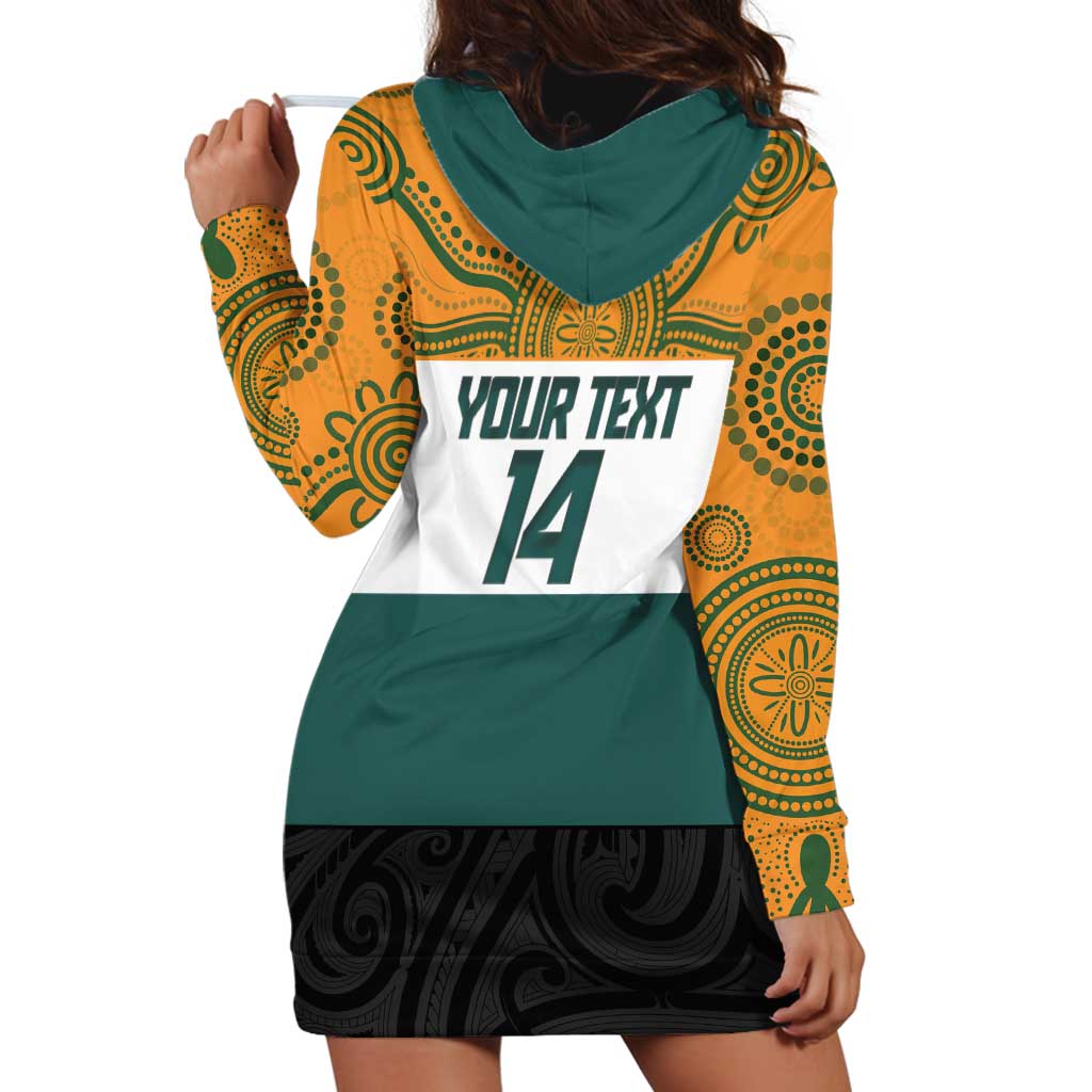AUNZ Rugby Custom Hoodie Dress Australia Kangaroo New Zealand Silver Fern - Aussie Hoodie