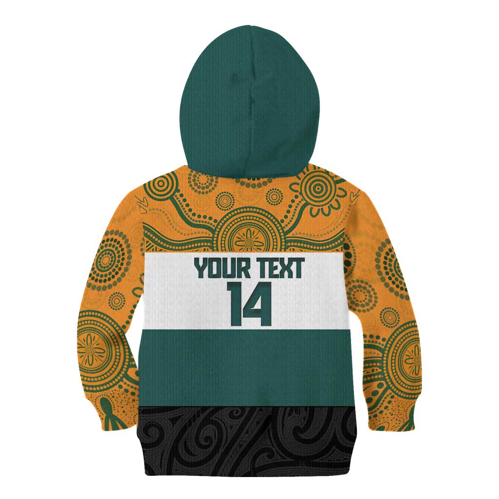 AUNZ Rugby Custom Kid Hoodie Australia Kangaroo New Zealand Silver Fern - Aussie Hoodie