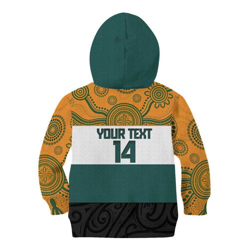AUNZ Rugby Custom Kid Hoodie Australia Kangaroo New Zealand Silver Fern - Aussie Hoodie