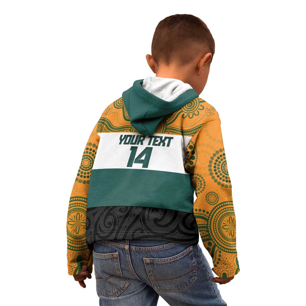 AUNZ Rugby Custom Kid Hoodie Australia Kangaroo New Zealand Silver Fern - Aussie Hoodie