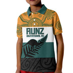 AUNZ Rugby Custom Kid Polo Shirt Australia Kangaroo New Zealand Silver Fern - Aussie Hoodie