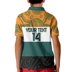AUNZ Rugby Custom Kid Polo Shirt Australia Kangaroo New Zealand Silver Fern - Aussie Hoodie