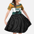 AUNZ Rugby Custom Kid Short Sleeve Dress Australia Kangaroo New Zealand Silver Fern - Aussie Hoodie