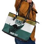 AUNZ Rugby Custom Leather Tote Bag Australia Kangaroo New Zealand Silver Fern - Aussie Hoodie
