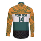 AUNZ Rugby Custom Long Sleeve Button Shirt Australia Kangaroo New Zealand Silver Fern - Aussie Hoodie