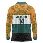 AUNZ Rugby Custom Long Sleeve Polo Shirt Australia Kangaroo New Zealand Silver Fern - Aussie Hoodie