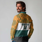 AUNZ Rugby Custom Long Sleeve Polo Shirt Australia Kangaroo New Zealand Silver Fern - Aussie Hoodie