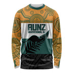AUNZ Rugby Custom Long Sleeve Shirt Australia Kangaroo New Zealand Silver Fern - Aussie Hoodie