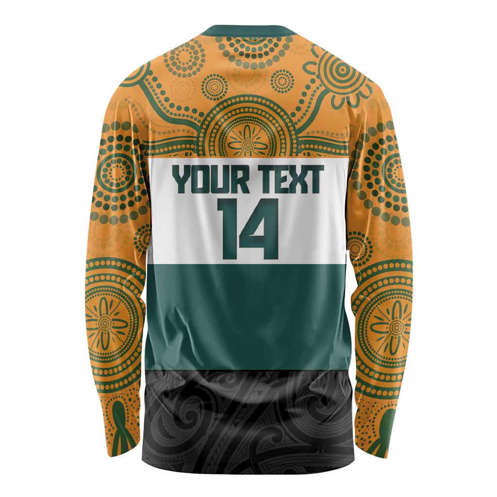 AUNZ Rugby Custom Long Sleeve Shirt Australia Kangaroo New Zealand Silver Fern - Aussie Hoodie