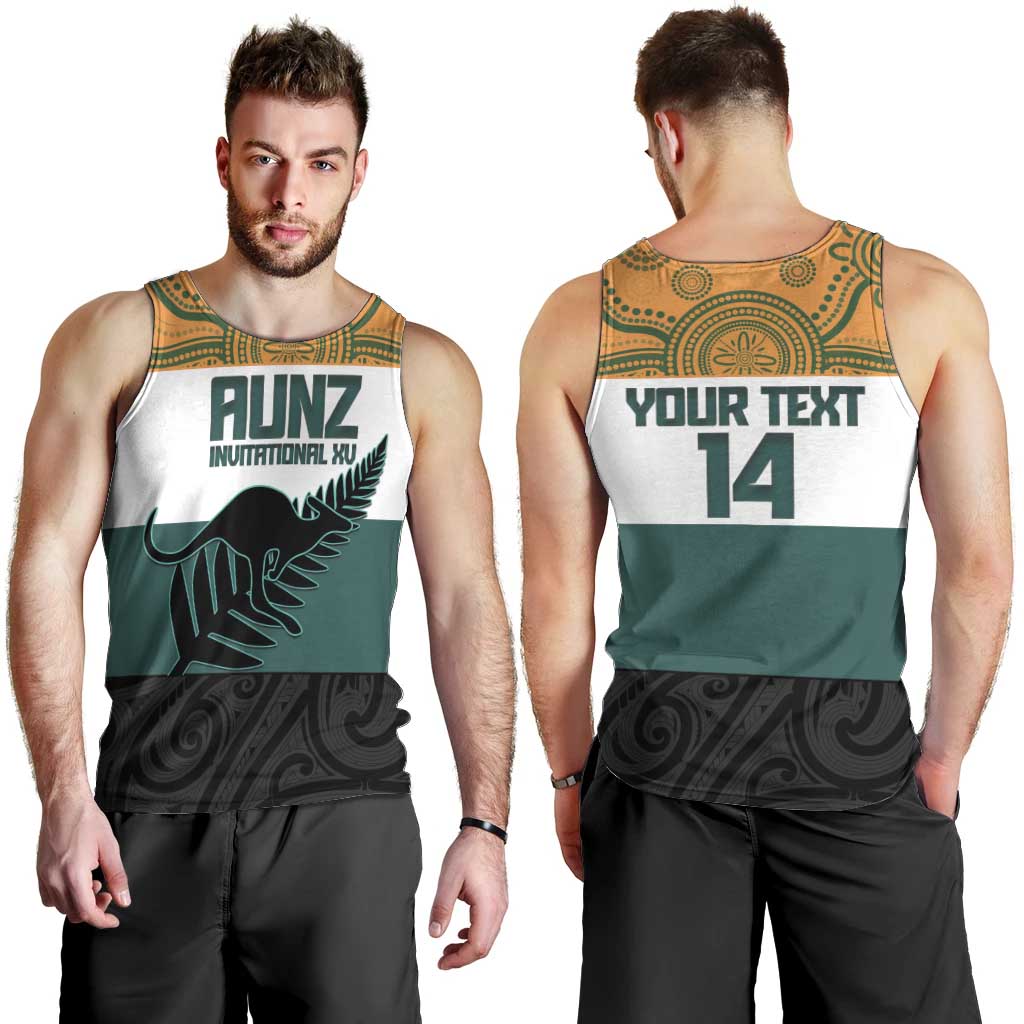 AUNZ Rugby Custom Men Tank Top Australia Kangaroo New Zealand Silver Fern - Aussie Hoodie