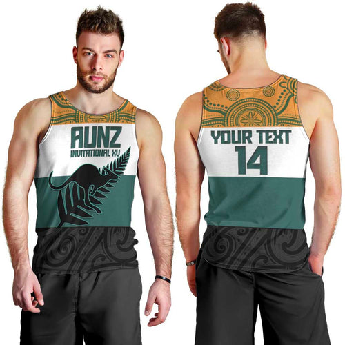 AUNZ Rugby Custom Men Tank Top Australia Kangaroo New Zealand Silver Fern - Aussie Hoodie