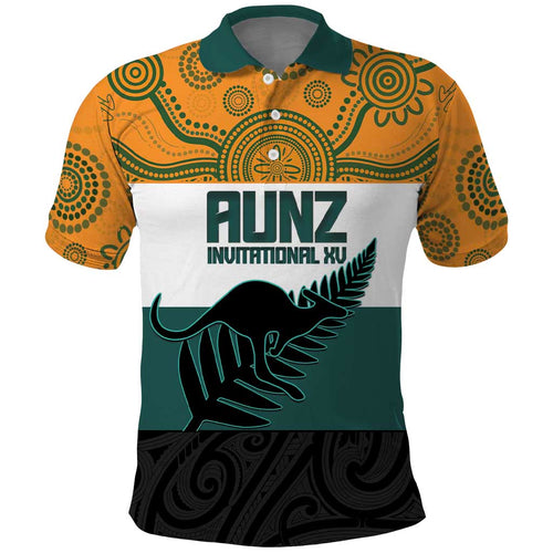 AUNZ Rugby Custom Polo Shirt Australia Kangaroo New Zealand Silver Fern - Aussie Hoodie