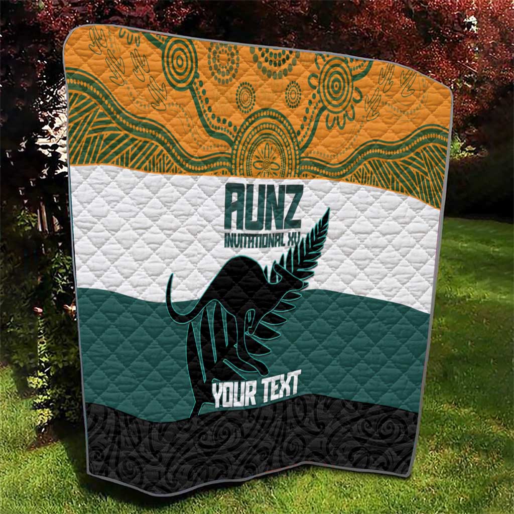 AUNZ Rugby Custom Quilt Australia Kangaroo New Zealand Silver Fern - Aussie Hoodie