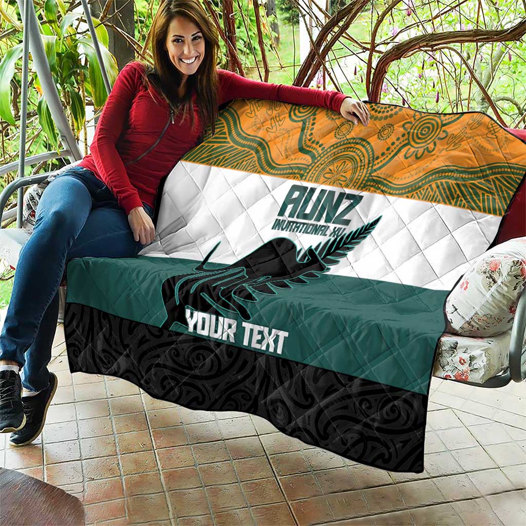 AUNZ Rugby Custom Quilt Australia Kangaroo New Zealand Silver Fern - Aussie Hoodie