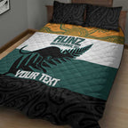 AUNZ Rugby Custom Quilt Bed Set Australia Kangaroo New Zealand Silver Fern - Aussie Hoodie