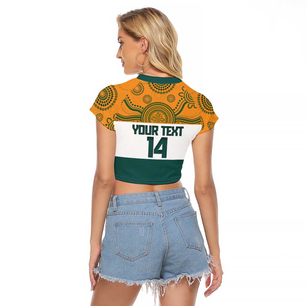 AUNZ Rugby Custom Raglan Cropped T Shirt Australia Kangaroo New Zealand Silver Fern - Aussie Hoodie