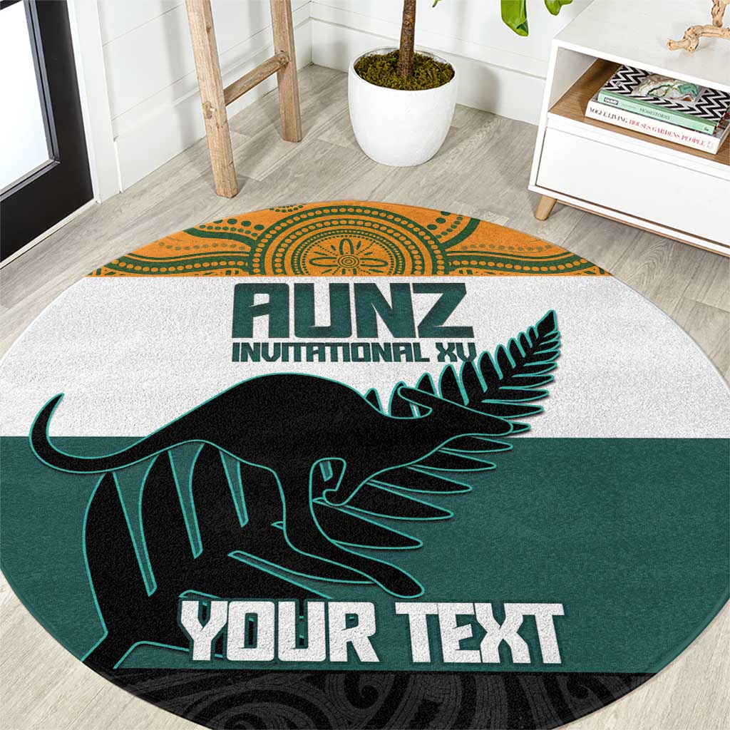 AUNZ Rugby Custom Round Carpet Australia Kangaroo New Zealand Silver Fern - Aussie Hoodie