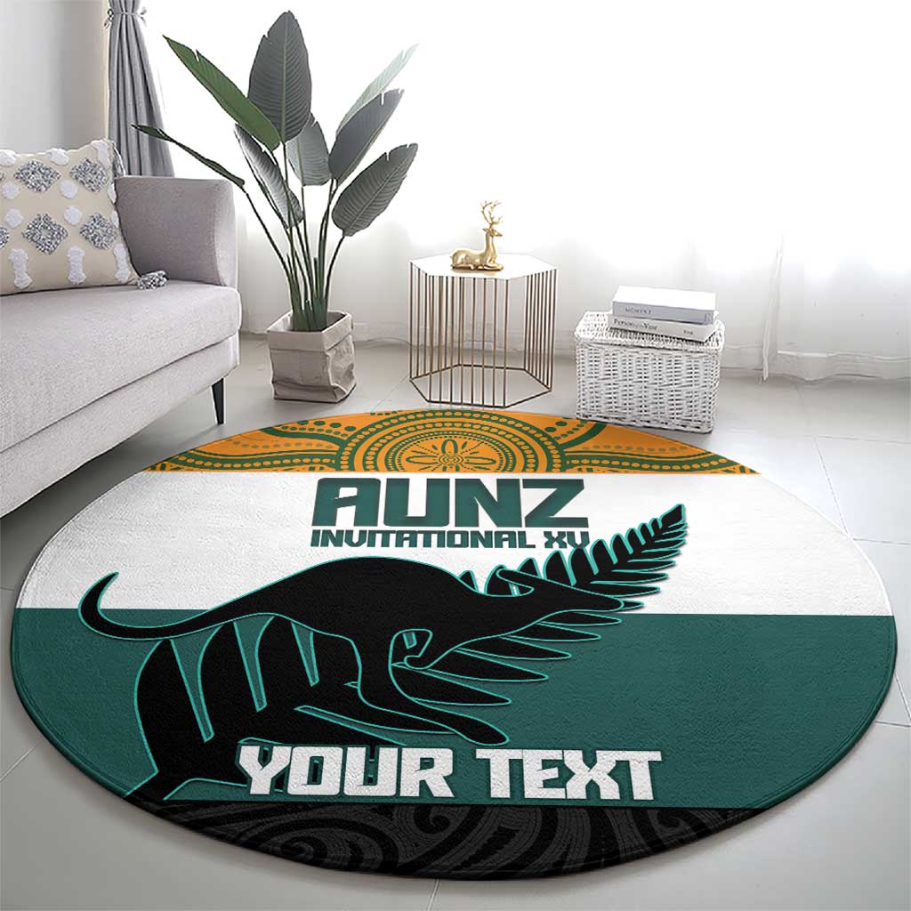 AUNZ Rugby Custom Round Carpet Australia Kangaroo New Zealand Silver Fern - Aussie Hoodie