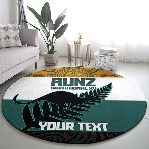 AUNZ Rugby Custom Round Carpet Australia Kangaroo New Zealand Silver Fern - Aussie Hoodie
