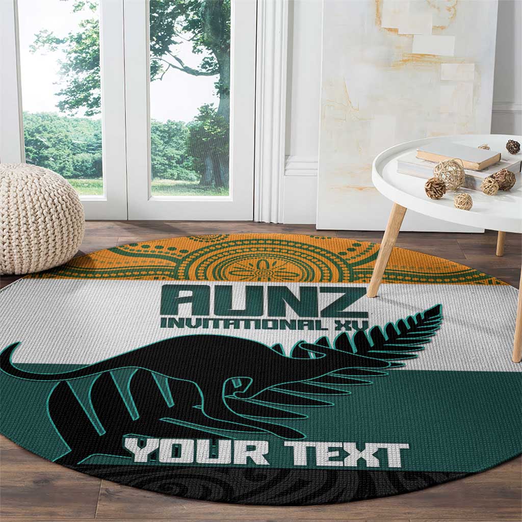 AUNZ Rugby Custom Round Carpet Australia Kangaroo New Zealand Silver Fern - Aussie Hoodie