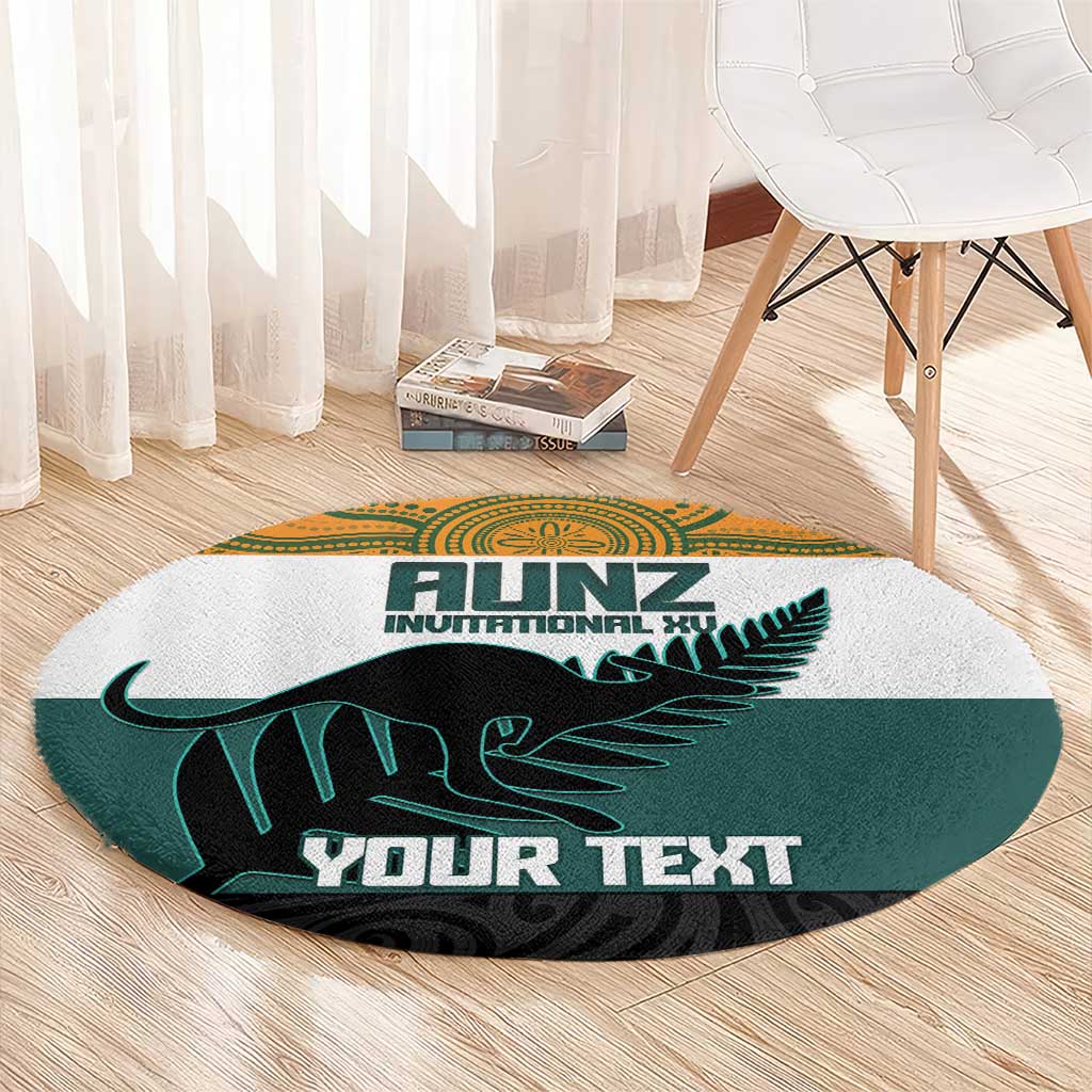 AUNZ Rugby Custom Round Carpet Australia Kangaroo New Zealand Silver Fern - Aussie Hoodie
