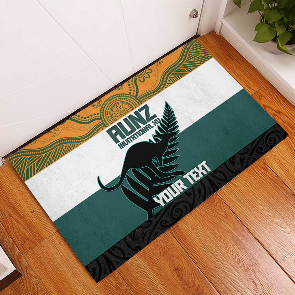 AUNZ Rugby Custom Rubber Doormat Australia Kangaroo New Zealand Silver Fern - Aussie Hoodie