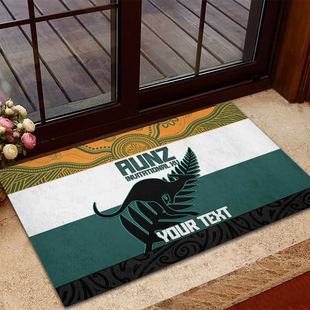 AUNZ Rugby Custom Rubber Doormat Australia Kangaroo New Zealand Silver Fern - Aussie Hoodie