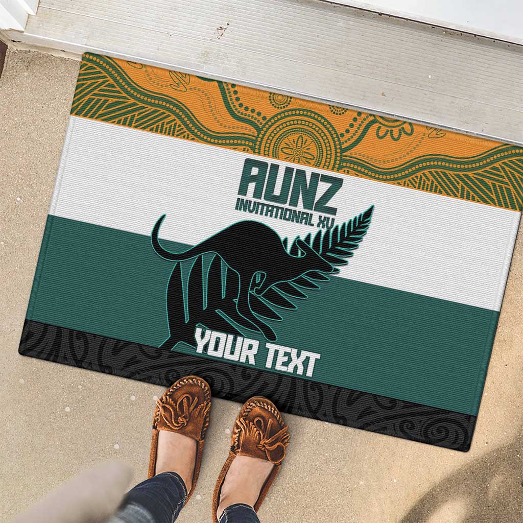 AUNZ Rugby Custom Rubber Doormat Australia Kangaroo New Zealand Silver Fern - Aussie Hoodie