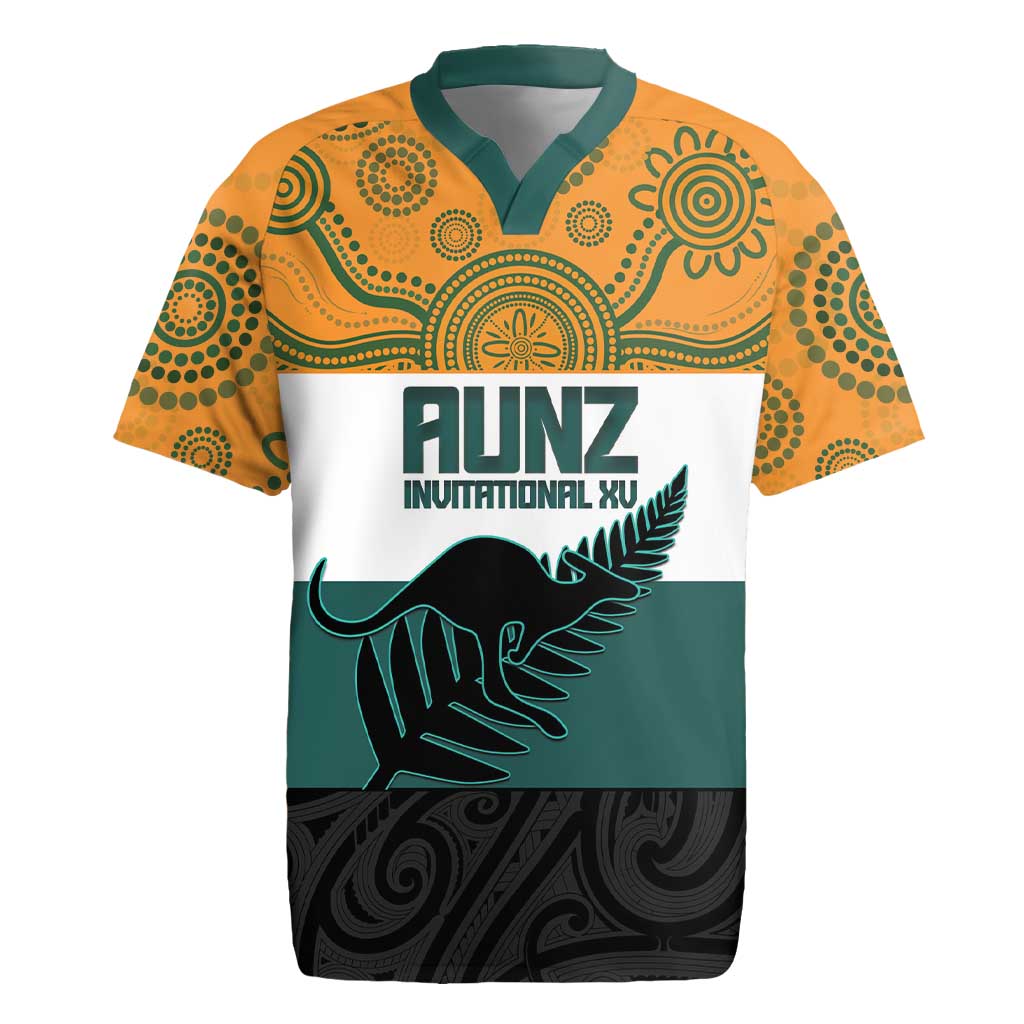 AUNZ Rugby Custom Rugby Jersey Australia Kangaroo New Zealand Silver Fern - Aussie Hoodie