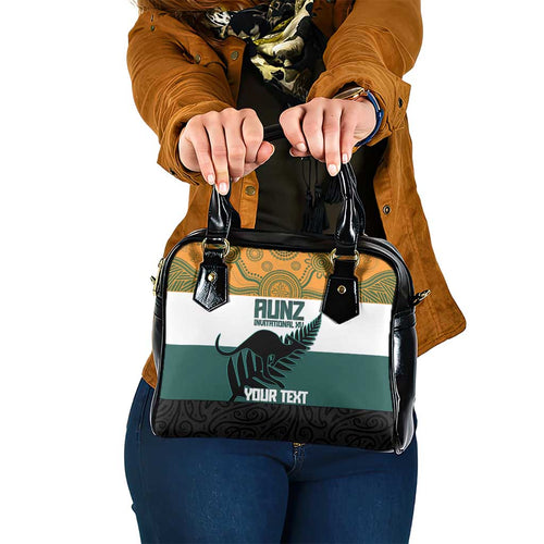 AUNZ Rugby Custom Shoulder Handbag Australia Kangaroo New Zealand Silver Fern - Aussie Hoodie