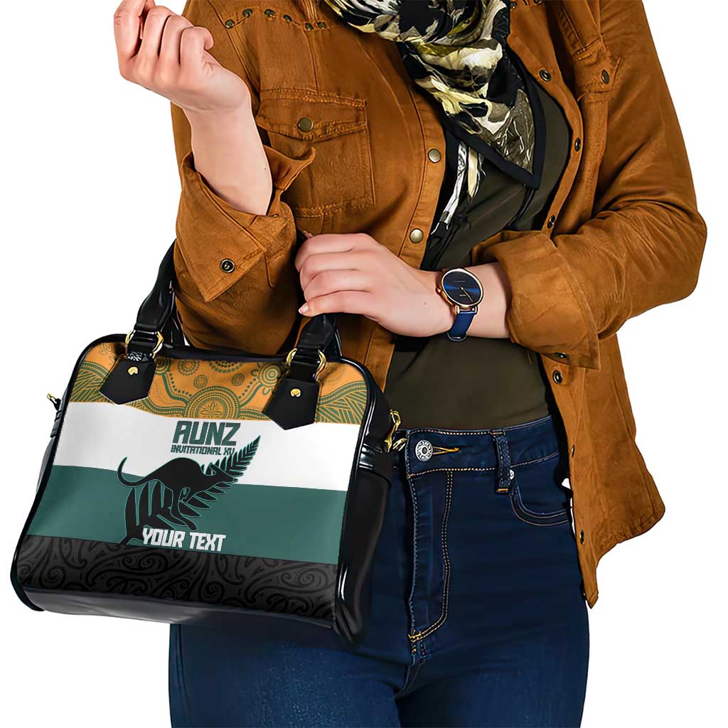 AUNZ Rugby Custom Shoulder Handbag Australia Kangaroo New Zealand Silver Fern - Aussie Hoodie